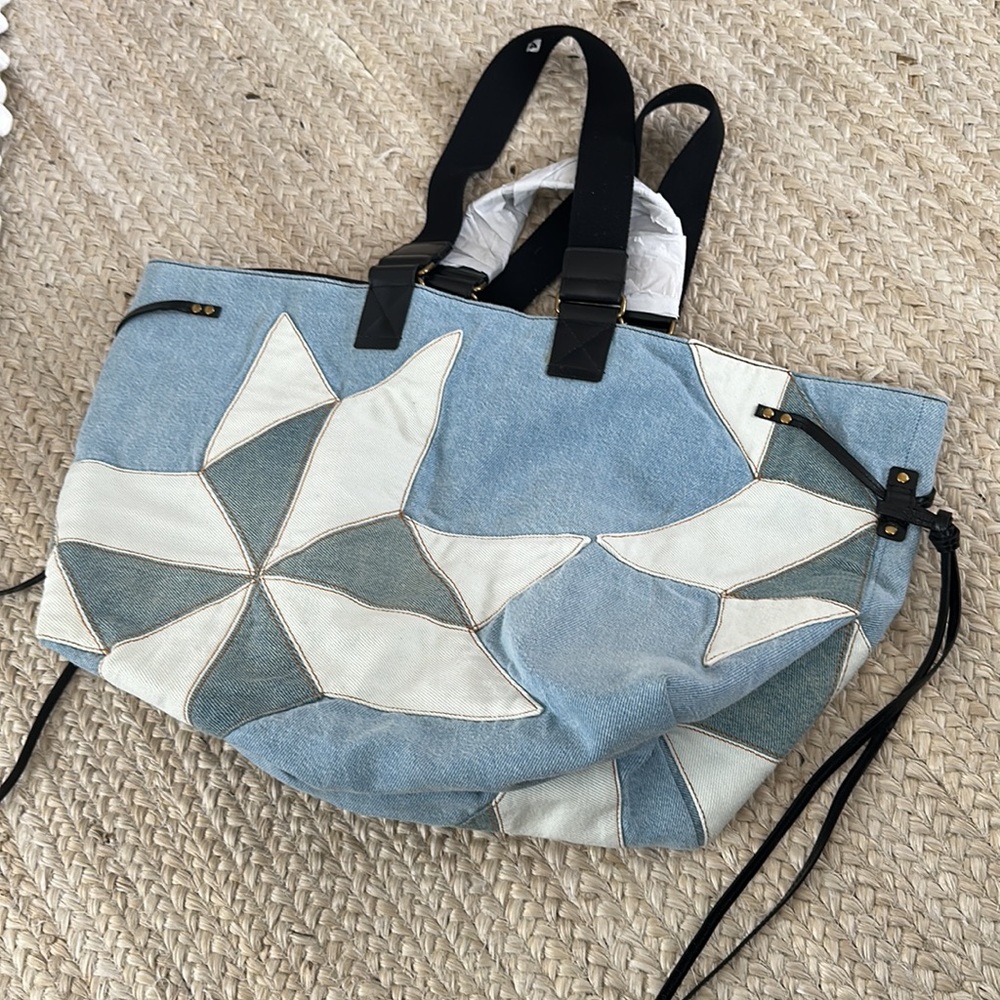 Isabel Marant Wardy Denim Patchwork tote